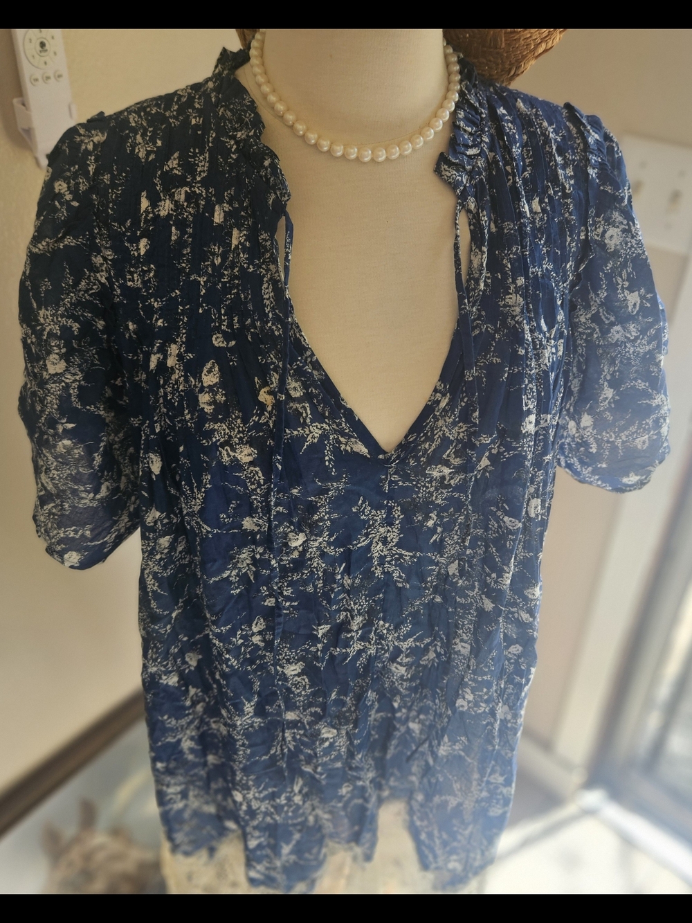 Free People Country Floral Dress with Cream Lace Hem - Picture 2 of 6